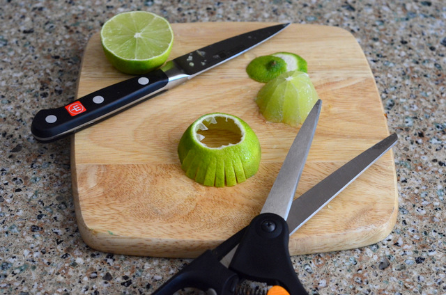 Tutorial: How to Make A Grass Skirt Tiki Garnish out of a Lime