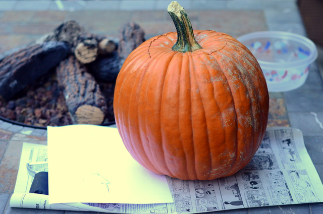 A pumpkin, ready to carve