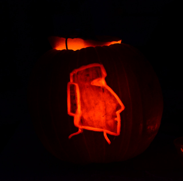 Finished Moai Tiki Jack o Lantern