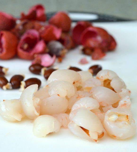 Freshly Peeled Lychee for Lychee Simple Syrup