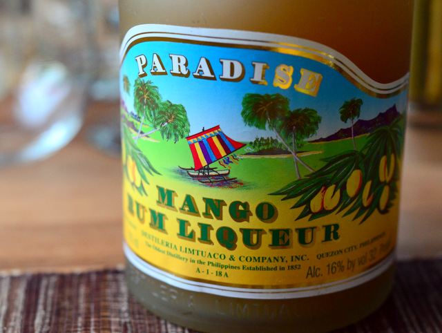 Paradise Mango Rum Liqueur label